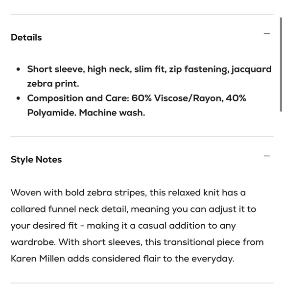 Karen Millen | Textured Zebra Jacquard Knit Half Sleeve Top - Picture 9 of 9